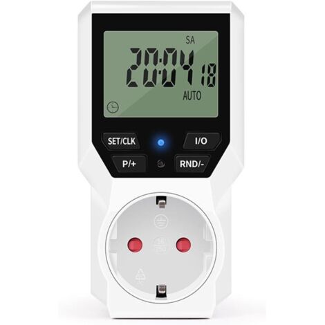 Programmateur de prise électrique, minuterie numérique, prise de courant pour 230 V AC, 16 A/3680 W, avec sécurité enfant et affichage numérique (sans rétroéclairage) (1/5)