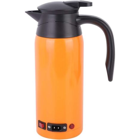 ouilloire électrique antidérapante, 27 x 10 x 18 cm 304 Acier Inoxydable fabriqué 100 ℃ 12V / 24V pour l'utilisation de la Voiture de Camion (Orange) (1/5)