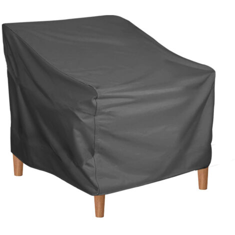 Housse de Chaise de Jardin 1 PCS, Housse de Protection de Fauteuil Jardin Empilables en Tissu Oxford 210D, Housse Fauteuil Jardin Housse Chaise Extérieur avec Corde et Boucle (Noir-80x85x91.5cm) (1/4)