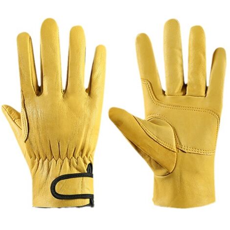 Gants de Jardinage en Cuir de Vachette–Respirant–Gants de Travail pour Jardin Anti-épines et Anti-Coupures - Gants de Jardin avec Poignet Extensible (1/2)