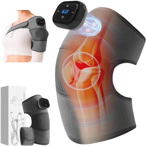 Massage Genoux, 3 in 1 Genouillère Chauffante Sans Fil pour Épaule Coude Genou, Genouillere Ligamentaire Genou avec 5 Niveaux de Chaleur et 3 Modes de Vibration pour l'arthrite Tension (1/5)