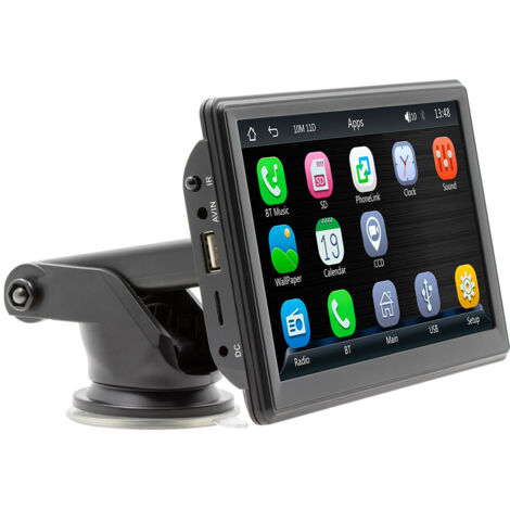 Écran de Voiture monté sur Tableau de Bord, Commande Vocale, 7 Pouces, Récepteur Radio Portable sans Perte, Support Stéréo de Voiture, Lien Miroir de Véhicule (Pas de Carte (1/5)