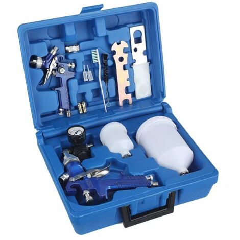 Pack de 2 pistolets à peinture HVLP 0,8 mm et 1,4 mm – Anti-corrosion – Application précise pour voitures et meubles haut de gamme