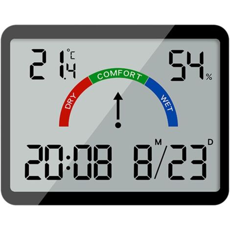 Horloge électronique numérique murale LCD Petit réveil multifonctionnel Température Horloge électronique Noir (1/5)