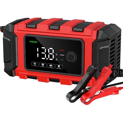 12V6A Chargeur Moto Batterie,Chargeur de Batterie Moto Mainteneur avec Automatique Réparation Fonction et Écran LCD,Chargeur Maintien de Charge Moto pour Voiture,Moto,Camion,AGM,Gel(4-120AH) (1/5)