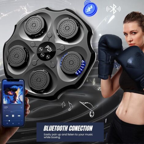 Machine Boxe Musicale Enfants – Bluetooth, 6 Modes De Vitesse, Gants Inclus, Lumières LED, Pour Enfants Et Adultes