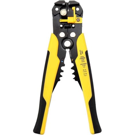 Pince à Dénuder Automatique, 3 en 1 Multifonctionnel 10-24 AWG (0,26,0mm²) 8" Auto-ajustable électricien Câble Bornes de Fil Pince Coupante Outil de Sertissage (1/5)