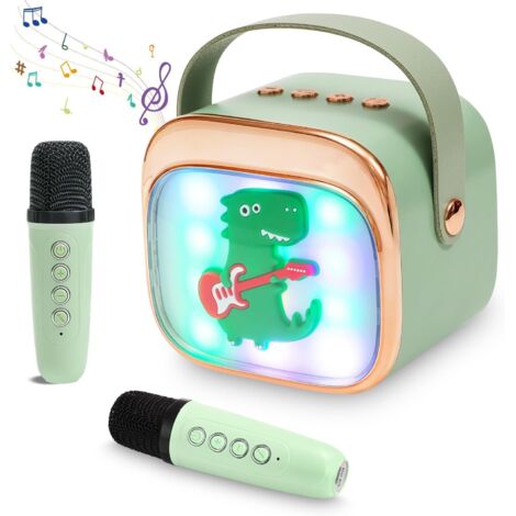 Mini Karaoké Portable Avec 2 Micros Sans Fil Pour Enfants De 3 à 12 Ans