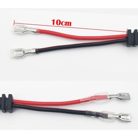Pinces Crocodile Câble Batterie 50A | Avec Bornes à Oeillet 6.3mm - Pour 12V/24V - Idéal Audio Voiture, Onduleur