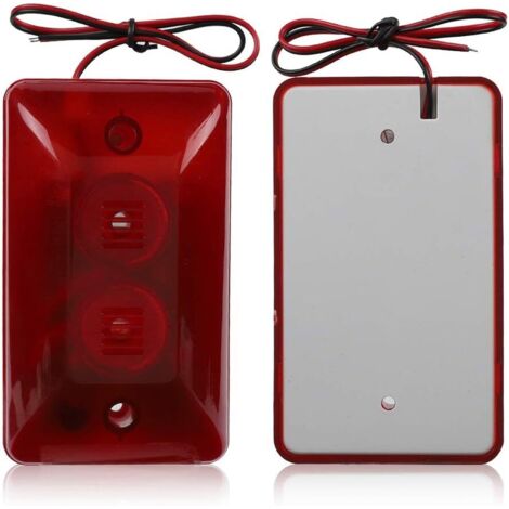 12V 15W Alarme Filaire sirène,stroboscopique Alarme stroboscopique Clignotant sirène Son Rouge pour l'htel à la Maison protégez Le système d'alarme (1/5)