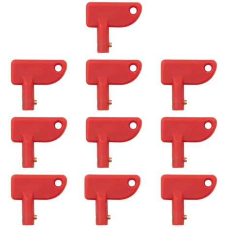 Applicable Lot de 10 Clés pour Interrupteur de Batterie de Voiture, 12 V 24 V Les clés Rechange commutateur d'isolateur pour Voiture Bateau Camion Automatique (1/5)