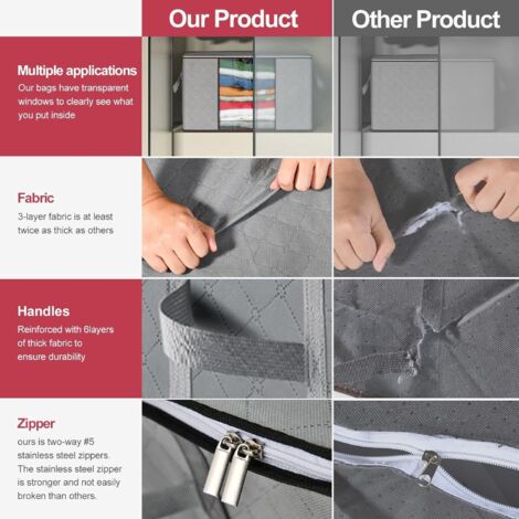 Wsryx Lot De 4 Boîtes De Rangement Extra Larges Avec Couvercles