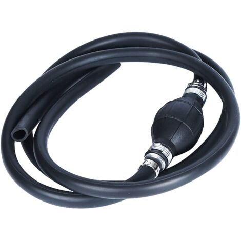 Pompe à Siphon à Essence à Transfert Manuel avec Tuyau en Caoutchouc de 6mm x 1,9m Tuyau Gaz Carburant Pompe pour Moteur de Bateau Marin Hors-bord
