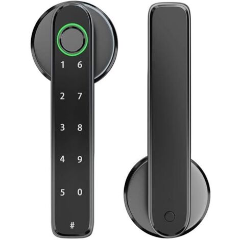 Fingerprint Door Lock,Touchscreen Biometric Door Lock, with Passcode keypad keyless Entry Door Handle,Smart Lock Handle Digital Door Lock, for Bedroom Home Hotel Office Apartment (Black) (1/5)