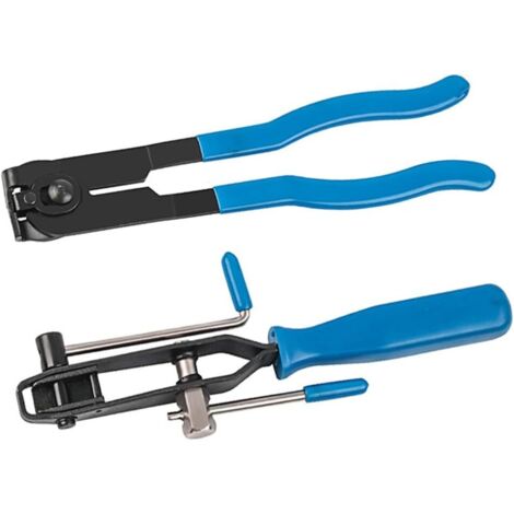 2 Pcs Pince pour Collier de Serrage,Pince Colliers Bandes à Sertir,Outil D'Installation de Bande de Pince,pour aux Pinces D'essieu,aux Tuyaux de Carburant,aux Radiateurs (1/5)