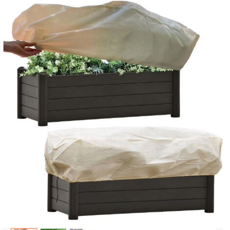 Housse de protection rectangulaire pour plantes d'extérieur avec cordon de serrage pour plantes d'hiver, protection contre le gel et le froid (1/4)