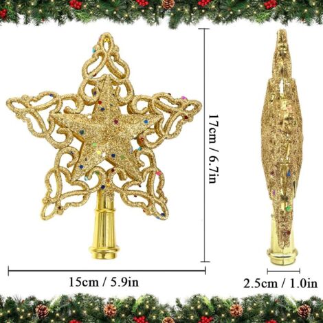 Christmas Concepts Étoile De Sapin 20cm Cuivre - Topper Glitter Pour Arbre De Noël