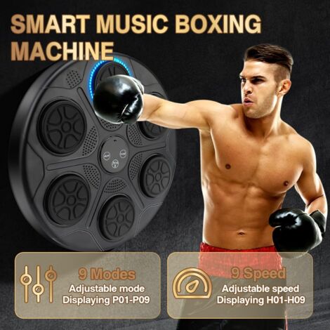 Machine De Boxe Musicale 9 Modes - Cible Murale Bluetooth Avec Gants Pour Entraînement Fun