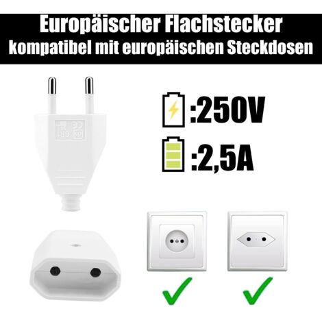 Lot De 4 Fiches Schuko,4X Fiche Prise Electrique Male Noire Et 1