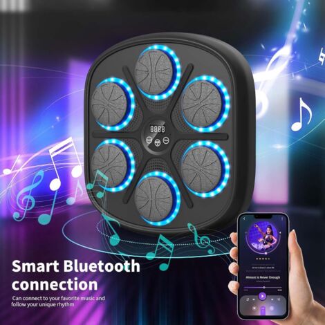 Machine De Boxe Musicale LED Rechargeable - Panneau De Frappe Avec Sons Et Lumières - Pour Entraînement Et Jeu