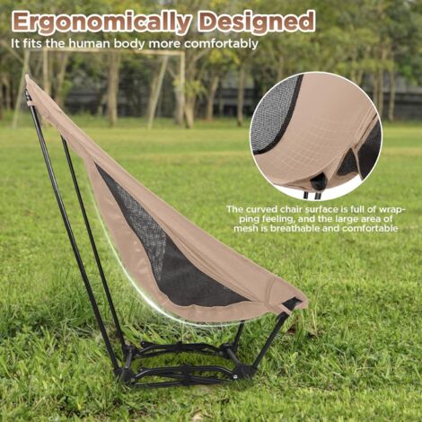 Chaise De Camping Pliable Et Confortable – Jusqu’à 120 Kg, Tissu Oxford 600D, 2 Hauteurs, Pour Plage, Rando, Pêche Et Barbecue