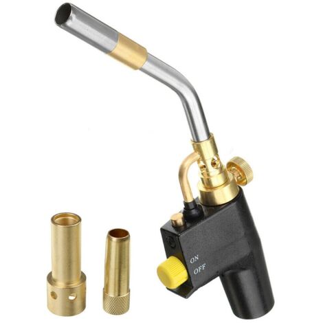 Kit de torche au propane haute intensité Torche à gaz MAPP avec allumage automatique et bouton en laiton Torche de soudage avec 3 buses