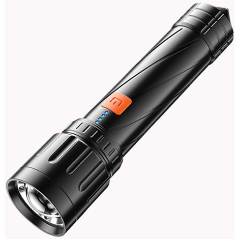 Lampe Torche LED Ultra Puissante, 12000 Lumens Lampe de Poche Rechargeable, 5000mah Lampe Tactique XHP70.2, IP65 Étanche 5 Modes D'éclairage pour Camping Randonnée Urgence (1/5)