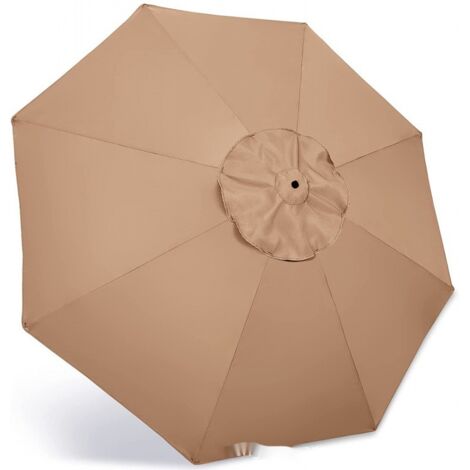 Auvent de remplacement pour parasol de terrasse de 2,7 m, housse de remplacement épaisse et solide pour parasol de marché avec 6 baleines, auvent de protection solaire pour parasol d'extérieur (1/4)