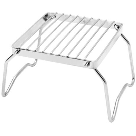 Grill Rack Grille en Acier Inoxydable Grille de Barbecue pour Steak, Légumes, Crevettes Mini Pliable Résistant à la Chaleur Durable avec Sac à Main en Plein Air Camping Pique-Nique (1/5)