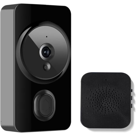Sonnette vidéo sans fil intelligente, sonnette vidéo à distance sans fil intelligente avec fonctions d'appel, de vidéo, de photo et d'enregistrement vidéo (1/5)