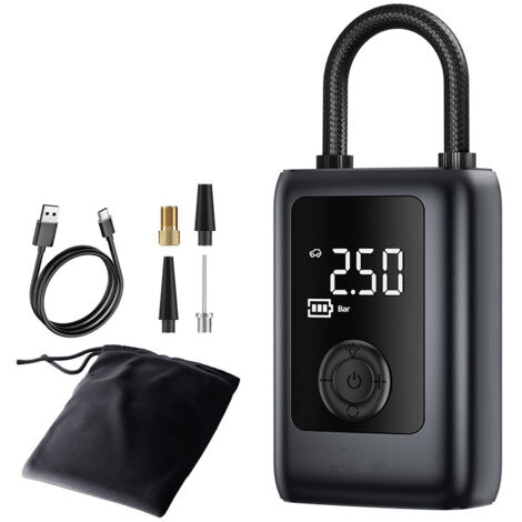 Pompe à Air Électrique Portable 150 PSI - Gonfleur Pneus Numérique Avec Batterie, LED Et Banque D'Alimentation - Pour Voiture, Moto, Vélo - 10