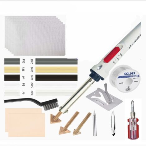 Kit de réparation de pare-chocs de voiture 2 en 1 100 W avec 3 pointes de fer à souder, 56 baguettes de soudage et réglage à 3 vitesses. (1/5)