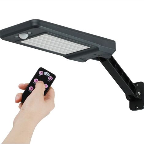 60 LED Lampes Solaires Extérieur Etanche IP65, Applique Murale Led Telecommande, Lampe de Sécurité Solaire Sans Fil pour Jardin, Garage, Cour, Escalier, Patio, 2 Packs (1/5)