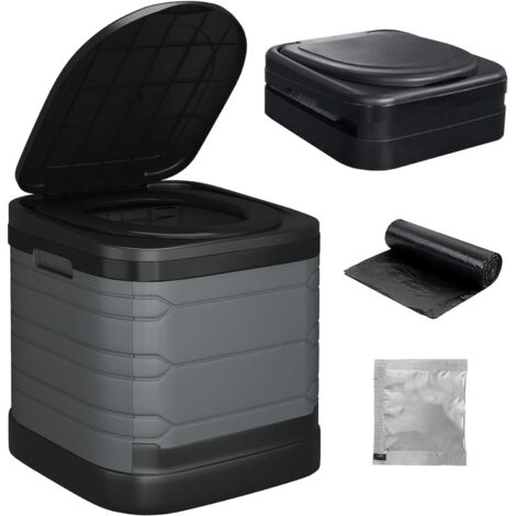 Toilette De Camping Pliable Avec Couvercle – Portable, 150 Kg Max – Pliable 29x30x11,5 Cm