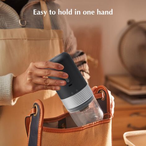 Machine à café expresso électrique portable 3 en 1 - Mini petite cafetière électrique sans fil auto-chauffante pour voiture, maison, bureau, camping, voyage - 3 en 1 (noir