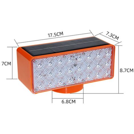 4x Feux Stroboscopiques Solaires RGB - Toit Voiture - Télécommande 8 Couleurs - LED étanche - Détection Crépusculaire
