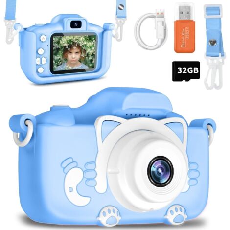MYSTILUCK Appareil Photo Licorne Enfant – 20MP, 1080P, écran 2", 32Go, Selfie, Jeux – Cadeau 3-12 Ans