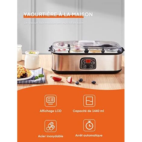 YAOURTIÈRE SEB 8 Pots avec couvercle Orange Vintage 1970 bon état EUR 12,00 - FR