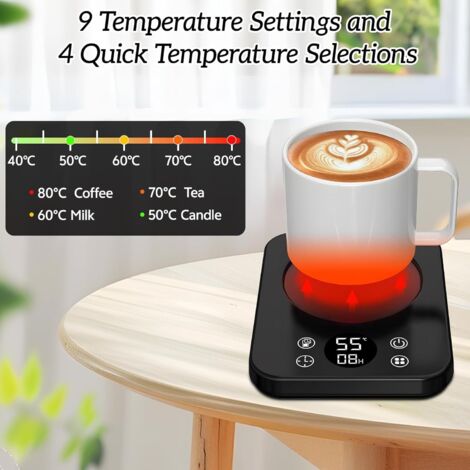 MYMULIKE Chauffe Plat Électrique 9 Réglages Température - Minuteur 4 Heures, Grand Plateau 40x59cm Pour Buffets Et Fêtes