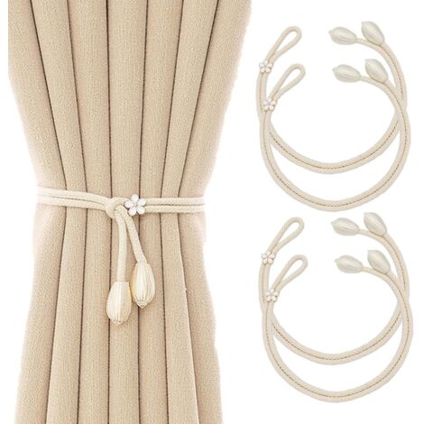 Corde à rideau 4 pièces simples pour embrasses de rideaux embrasses à boules suspendues pour décoration d'intérieur (couleur : beige Corde à rideau 4 pièces simples pour embrasses de rideaux embrasses à boules suspendues pour décoration d'intérieur (couleur : beige