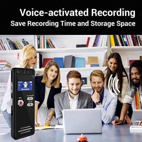 Enregistreur Vocal 136 Go Tonnlog - Professionnel Portable Avec Activation Vocale, USB-C, Pour Réunions Interviews Et Cours