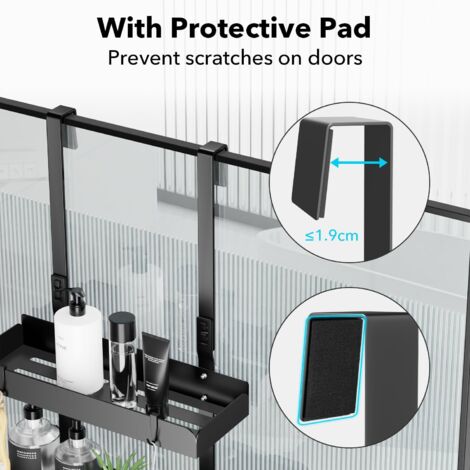 Etagere Douche A Suspendre AJW-Étagère De Douche Sans Perçage étagère De Douche à Suspendre Avec 4 Crochets Amovibles Panier A Suspendre