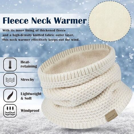 TRABIG Cache-Cou Homme Hiver Polaire Chauffant - Écharpe Tube Double Épaisseur Élastique