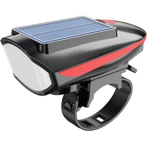 Lampe de vélo Solaire Rechargeable, Lampe de vélo à énergie Solaire - Lumières de Cyclisme à Haute luminosité pour vélo de Montagne avec 3 Modes d'éclairage,Lumière de sécurité pour Conduite de
