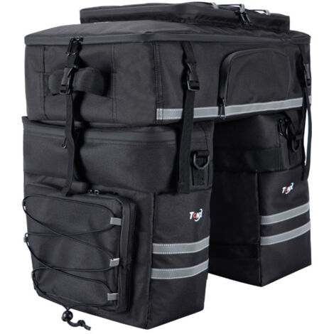 48L Sacoche Vélo Porte-Bagage Arrière l Sacoche Vélo 3 en 1 Double Sacoches Velo,Sacoche de Siège Arrière de vélo avec Couverture Imperméable,étanche Cycle Pannier Sacoches Velo pour VTT (1/4)
