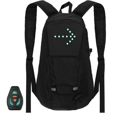 Sac d Clignotant à LED Pack de vélo 15L Sac à Dos LED avec indicateur de Direction Sac de lumière de sécurité Rechargeable USB Sac à Dos de vélo étanche Télécommande sans Fil Sac de vélo Gil (1/5)