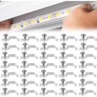 Clips de fixation pour ruban LED 10mm – Lot de 50 pièces – Installation facile et discrète – Résistants à la chaleur et au feu