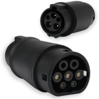 Câble de charge adaptateur Type 1 vers Type 2 – 60A, 250V, IP54 – Alliage de cuivre plaqué argent – Compatible véhicules électriques - J1772