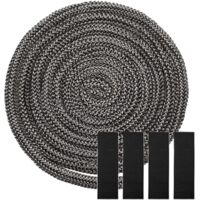 Joint Insert Cheminée 6mmx2.5m,Joint Plat Pour Insert,Joint Pour Insert Cheminee,Joint Pour Poele a Bois Pour Cheminée,Porte de Four,Joint Vitre Poele a Bois,Noir (6mmx2.5m)