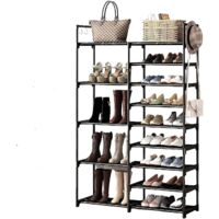Étagère à chaussures armoire de rangement grande capacité étagère à chaussures 9 + 5 + 9 peut accueillir 32-42 chaussures doubles adapté au couloir chambre
